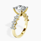 18kt Yellow Gold Dorothea Side Stone Lab Diamond Ring standing product image one