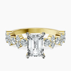 14kt Yellow Gold Dorothea Side Stone Lab Diamond Ring front image
