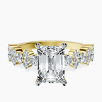 18ct Yellow Gold Dorothea Side Stone Lab Diamond Ring front image