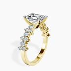 18ct Yellow Gold Dorothea Side Stone Lab Diamond Ring standing product image one