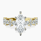 14kt Yellow Gold Dorothea Side Stone Lab Diamond Ring front image