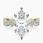18kt Yellow Gold Dorothea Side Stone Lab Diamond Ring front image