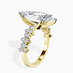 18kt Yellow Gold Dorothea Side Stone Lab Diamond Ring standing product image one