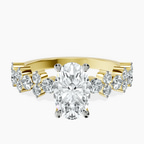 18kt Yellow Gold Dorothea Side Stone Lab Diamond Ring front image