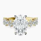 10kt Yellow Gold Dorothea Side Stone Lab Diamond Ring front image
