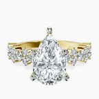 10kt Yellow Gold Dorothea Side Stone Lab Diamond Ring front image