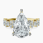 10kt Yellow Gold Dorothea Side Stone Lab Diamond Ring front image
