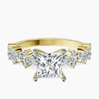 14kt Yellow Gold Dorothea Side Stone Lab Diamond Ring front image