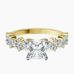 18kt Yellow Gold Dorothea Side Stone Lab Diamond Ring front image