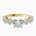14kt Yellow Gold Dorothea Side Stone Lab Diamond Ring front image