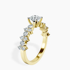 14kt Yellow Gold Dorothea Side Stone Lab Diamond Ring standing product image one