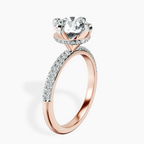 1.41 ct. round Eloa Secret Halo Ring in 18kt rose gold standing product image one