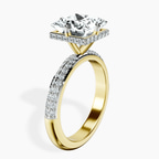 2.80 ct. princess Eloa Secret Halo Ring in 18kt yellow gold standing product image one