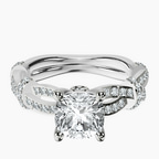 Platinum Charlotte Double Twist Side Stone Lab Diamond Ring front image