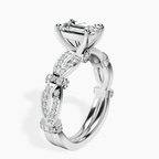 Platinum Charlotte Double Twist Side Stone Lab Diamond Ring standing product image one