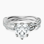 Platinum Charlotte Double Twist Side Stone Lab Diamond Ring front image