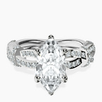 Platinum Charlotte Double Twist Side Stone Lab Diamond Ring front image