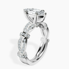 Platinum Charlotte Double Twist Side Stone Lab Diamond Ring standing product image one