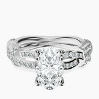 Platinum Charlotte Double Twist Side Stone Lab Diamond Ring front image