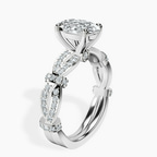 Platinum Charlotte Double Twist Side Stone Lab Diamond Ring standing product image one