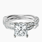 Platinum Charlotte Double Twist Side Stone Lab Diamond Ring front image