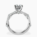 Platinum Charlotte Double Twist Side Stone Lab Diamond Ring side right image one