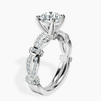 18kt White Gold Charlotte Double Twist Side Stone Lab Diamond Ring standing product image one