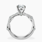 18kt White Gold Charlotte Double Twist Side Stone Lab Diamond Ring side right image one