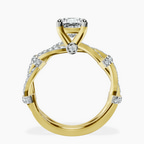 1.02 ct. cushion Charlotte Ring in 14kt yellow gold side right image one