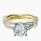 14kt Yellow Gold Charlotte Double Twist Side Stone Lab Diamond Ring front image