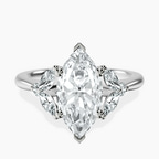 Platinum Beatrice Marquise Side Stone Lab Diamond Ring front image
