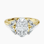14kt Yellow Gold Beatrice Marquise Side Stone Lab Diamond Ring front image