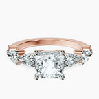 18kt Rose Gold Frances Side Stone Lab Diamond Ring front image
