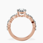 14kt Rose Gold Frances Side Stone Lab Diamond Ring side right image one