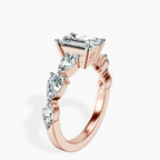 14kt Rose Gold Frances Side Stone Lab Diamond Ring standing product image one