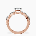 14kt Rose Gold Frances Side Stone Lab Diamond Ring side right image one
