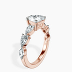 14kt Rose Gold Frances Side Stone Lab Diamond Ring standing product image one