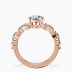 14kt Rose Gold Frances Side Stone Lab Diamond Ring side right image one