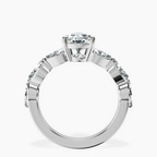 Platinum Frances Side Stone Lab Diamond Ring side right image one