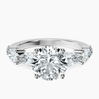 10kt White Gold Frances Side Stone Lab Diamond Ring front image