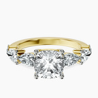 14kt Yellow Gold Frances Side Stone Lab Diamond Ring front image