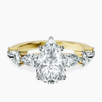 18kt Yellow Gold Frances Side Stone Lab Diamond Ring front image