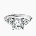 Platinum Emmeline Crisscross Side Stone Lab Diamond Ring front image