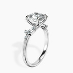 Platinum Emmeline Crisscross Side Stone Lab Diamond Ring standing product image one