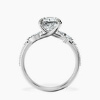 Platinum Emmeline Crisscross Side Stone Lab Diamond Ring side right image one
