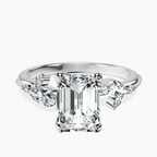 Platinum Emmeline Crisscross Side Stone Lab Diamond Ring front image