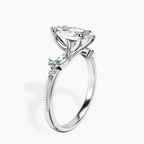 Platinum Emmeline Crisscross Side Stone Lab Diamond Ring standing product image one