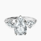 Platinum Emmeline Crisscross Side Stone Lab Diamond Ring front image