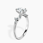 Platinum Emmeline Crisscross Side Stone Lab Diamond Ring standing product image one