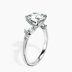 Platinum Emmeline Crisscross Side Stone Lab Diamond Ring standing product image one